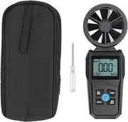 Gearwell Anemometer, Digital Wind Speed Meter with LCD Display, 180 Degree Rotating Fan Anemograph for Airflow Measurement, Temperature Humidity Sensor for HVAC Testing