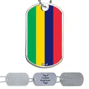 Mauritius Flag Military Dog Tag Necklace - Customized