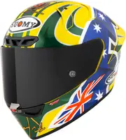 Suomy S1-XR GP Troy Bayliss Replica 2005, full face helmet , color: Yellow/Green/Blue , size: XS