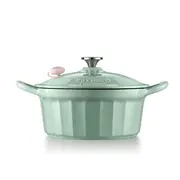 BUYDEEM CP551 Enameled Cast Iron Dutch Oven – 3.9L (Green)