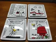 Pottery Barn Peanuts Porcelain Appetizer Plates Snoopy Charlie Brown Christmas