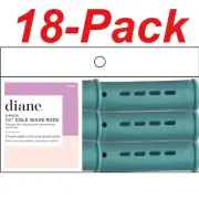DIANE 18-Pack Cold Wave Perm Rod, Rubber Band, Orchid 1-1/8" Hair Roller Curler
