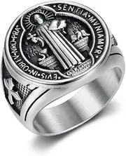 [Yonghao Pavilion] Hip hop Ring Titanium Steel Vacuum Electroplating Carving Men's Ring Hip hop Jewelry