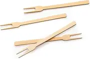 RSVP International Compostable Bamboo Serving & Cocktail Picks, Appetizer Fork, 50-Count, 6"