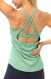 [icyzone] Sports Bras for Women - Activewear Strappy Padded Workout Yoga Tops Bra