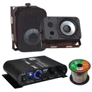 Pyle PFA330BT 2-Channel 90W Bluetooth AUX Amplifier,2x 5.25" 400W Black Speakers