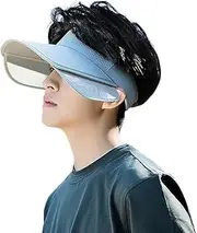 [Generic] Unisex Summer Sun Hat Women Men Wide Brim Baseball Cap Breathable Fishing Hat UV Protection Beach Hat Soft Visor Cap Foldable Peaked Cap for Running, Cycling, Travel