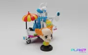 UNPAINTED Wacky Races Convert-A-Car Chibi 3d Printed Models