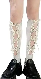 [Oxtxuzdm] Sparkling Calf Socks Nylon Knee Highs Stockings Lightweight Breathable Knee Highs Socks Student Girls Middle Tube Socks