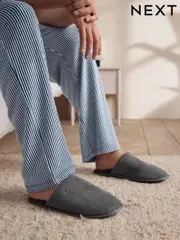Grey Textured Mule Slippers (AV2817) | $29