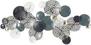 [Artiss] Wall Art for Living Room, 132cm Length Hanging Sculpture Modern Large Arts Home Decor, Leaf Tree of Life Framed Decoration Room Décor Bedroom Metal Design with 3 Wall-Mounted Brackets Blue