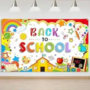 Mocsicka Back to School Backdrop Banner First Day of School Party Decorations Backdrop First Day of Kindergarten Welcome Back to School Party Decorations Banner