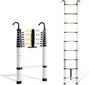 Telescoping Extension Ladder,Telescoping Ladder 1.5M/6.3M Aluminum Extension Folding Ladder,Portable Heavy Duty Multi-Purpose Telescopic Ladder with Detachable Hook,150kg Load Capacit