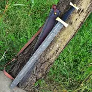 Ancient Roman Spatha Sword Hand Forged Damascus Steel Medieval Replica Sword
