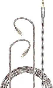 JC20 Spiral Foil Silver Plated Upgrade Cable Gold-Plated 3.5 Four- Plug Worry-Free Wire Control Three Button Earphone Upgraded Cable(0.75/0.78mm C Ector) Perkin Brown