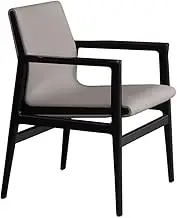 CVBFDB Leather Dinning Chair Legs Bedroom Room Dining Chairs Arm Living Room Interior Decoration(White-Mountain peach7)