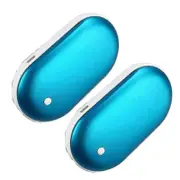 2 Pack Rechargeable Hand Warmers Usb Power Bank Electric Pocket Heater Warmer Blue