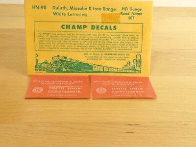 Champ Decals HO HN-98 Duluth, Missabe & Iron Range White Lettering