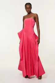 Taffeta Drama Sculptural Tailored Maxi Dress