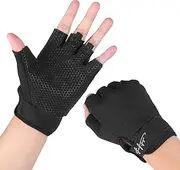Fingerless Gloves Padded Multipurpose Water & Sports Gloves Touchscreen Stretchy Mittens Fingerless Knuckle Protective Breathable Lightweight Outdoor for Fishing, Sailing, Rowing, Kayaking & More