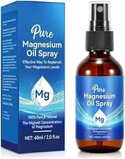 2.0fl.oz/60ml Pure Magnesium Oil Spray, Organic Magnesium Body Spray, Easy to Absortion and Use(1 Glass Bottle)