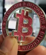Bitcoin BITCHCOIN Spinner Sparkle Pink Poker Card Guard NEW Coin Golf Marker