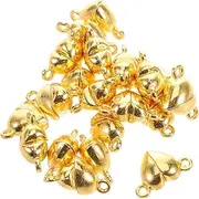 GLSTOY 20pcs Heart Shaped Magnet Buckle Pendant Punk Jewelry Heart-Shaped Couple Magnet Buckle Blue Charms for Bracelets Stone Link Charm Bracelet Clasp for Jewelry Zinc Alloy Golden