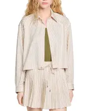 Sandro Striped Rhinestone Shirt
