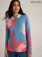 White Stuff Blue Olive Floral Jumper (F13801) | $136
