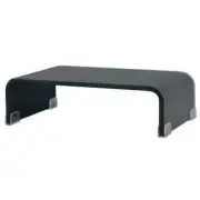 vidaXL TV Stand / Monitor Riser Glass Black 15.7"x9.8"x4.3", 244134