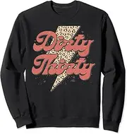 [X.Style] Retro Leopard Bolt Dirty Thirty 30th Birthday 1993 Men Women Sweatshirt ds1551 Sweater (M) Black