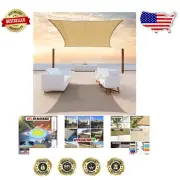 Sand Beige 6' x 16' Shade Sail - UV Resistant & Water-Repellent Canopy