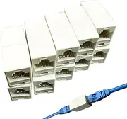 Ethernet Cable Coupler,Ethernet Extender Adapter Female to Female - 10x Network Double Straight Head LAN Cable Joiner for High-Speed Data Transfer