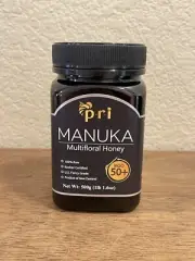 Manuka Multifloral Honey, p•r•i, MGO 50+, 100% Raw, 1lb 1.6oz, New Zealand