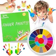 25 Colors Finger Painting for Toddlers, Funny Finger Painting Book Kit, Easy Clean Up Kids Painting Supplies for Gifts DIY Crafts