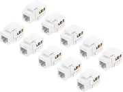 uxcell 10 Pack RJ45 Cat 6 Ethernet Jack, Cat6 Coupler Connector Adapter Network Insert for Cat6 Cable, White