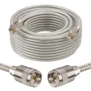CB Coax Cable 50ft,RG8X Stranded Core UHF PL259 Male to Male Low Loss CB Ante...
