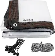 AcbbMNS 2M x 5M Clear Tarpaulin Waterproof Heavy Duty Tarp Cover PVC Vinyl Transparent Shed Cloth with Grommet, Rope and Bungee Cords for Outdoor, Plant, Garden, Chicken Coop, Patio