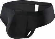 [Generic] Men's Ice Silk Thread Underpants T Pants, Solid Color, Breathable G-String Pants