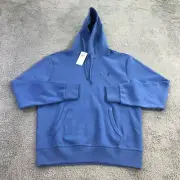 New Polo Ralph Lauren Sweater Mens Medium Hoodie Blue Pony Pullover Sweatshirt