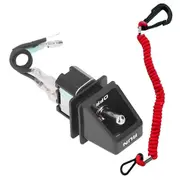 Marine Outboard Motor Side Mounted Remote Control Box Emergency Stop Flameout Switch for Mercury 91941A8 BlackRed
