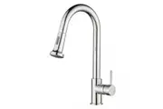 AQUAPERLA Round Pull Out Spray Kitchen Mixer Tap - Chrome