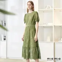 在飛比找momo購物網優惠-【mia mia】蕾絲露背長洋裝