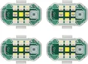 LED Warning Strobe Lights Anti-Collision Warning Night Signal Lamp for Cars Bike Motorcycle, 4PCS