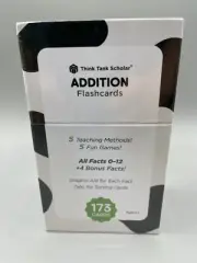 Think Tank Scholar Addition Flash Cards Ages 6+- 173 Cards- 5 Teaching Methods!