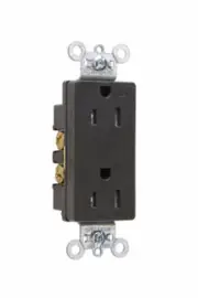 Tamper-Resistant Heavy-Duty Decorator Spec Grade Receptacle Back/Side Wire Black