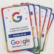 [QRLynk] Google Review Card with NFC & QR - Tap or Scan to Direct to Review Page - No App/Subscription Needed (Pack 6)