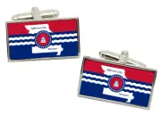 Jefferson City MO (USA) Flag Cufflinks in Chrome Gift box