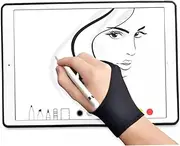 LALAFINA Gloves for Drawing and Sketching 4 Pcs Two Finger Artist Glove Anti-Friction Anti-Sweat Anti-Contamination Size s Black