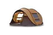 Waterproof Instant Beach Camping Tent 6 Person Pop up Tents Family Hiking Dome - brown